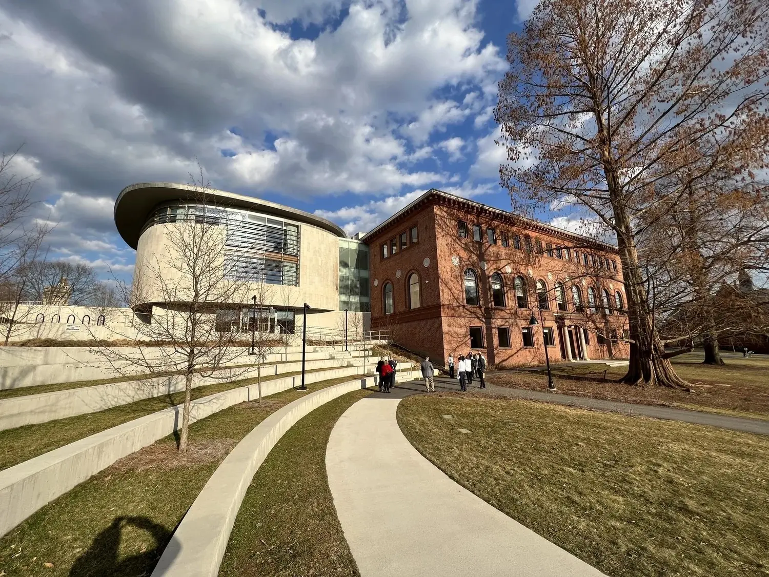 Neilson Library at Smith College, a modern addition beside historic brick architecture.