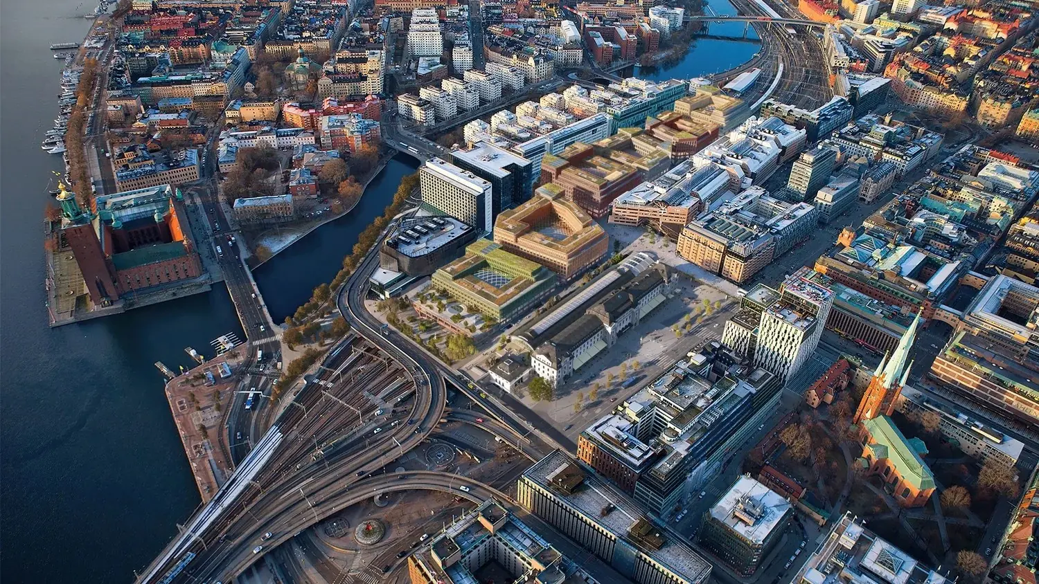 Rendering of Stockholm Central Railroad Station by Foster + Partners with Marge.